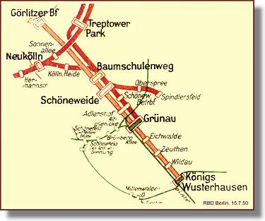 Ausschnitt aus dem Netzplan von 1950