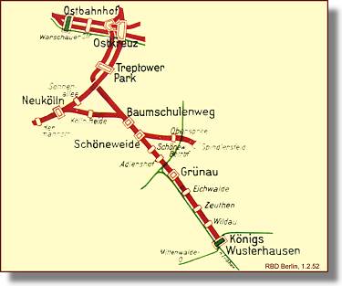 Ausschnitt aus dem Netzplan 1952